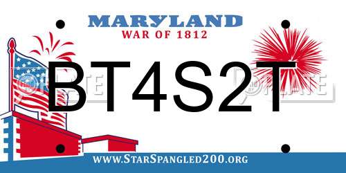 BT4S2T Maryland License Plate