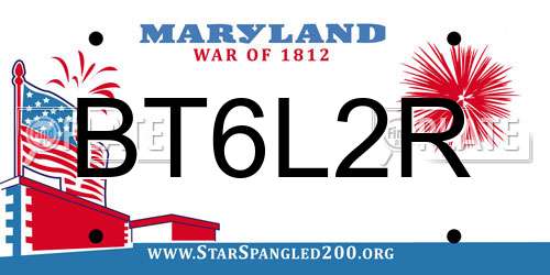 BT6L2R Maryland License Plate