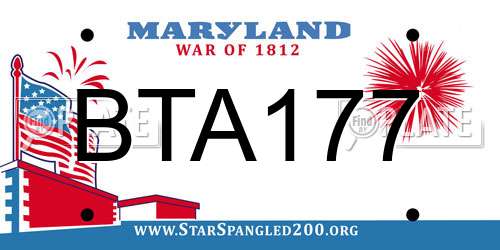 BTA177 Maryland License Plate