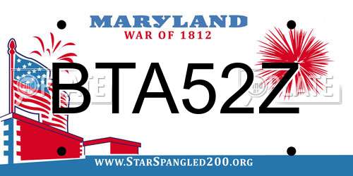 BTA52Z Maryland License Plate