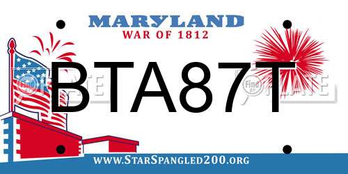 BTA87T Maryland License Plate