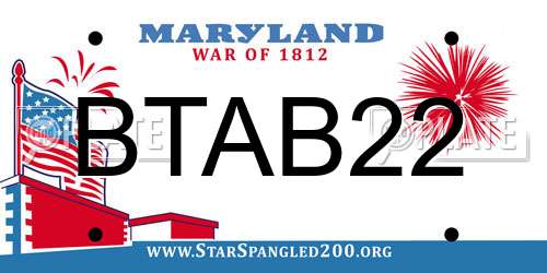BTAB22 Maryland License Plate