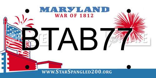 BTAB77 Maryland License Plate