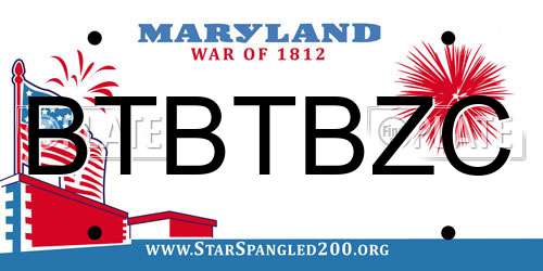 BTBTBZC Maryland License Plate