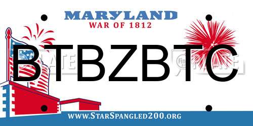 BTBZBTC Maryland License Plate