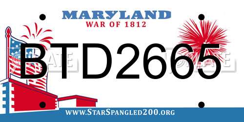 BTD2665 Maryland License Plate