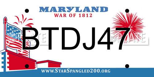 BTDJ47 Maryland License Plate