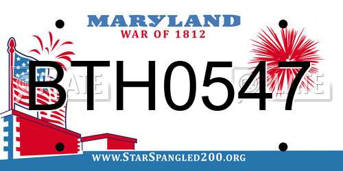 BTH0547 Maryland License Plate