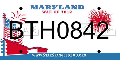 BTH0842 Maryland License Plate