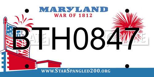 BTH0847 Maryland License Plate
