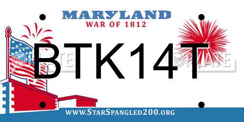 BTK14T Maryland License Plate