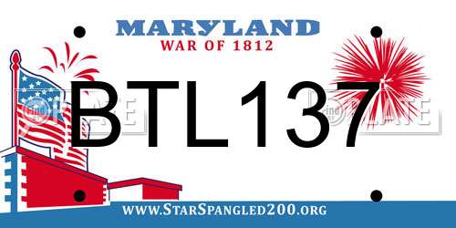BTL137 Maryland License Plate