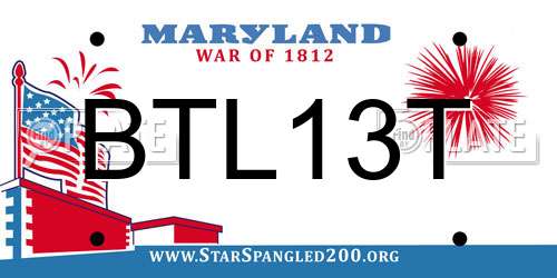 BTL13T Maryland License Plate
