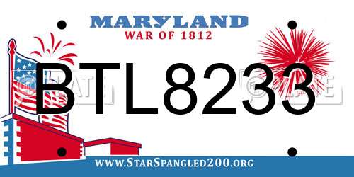 BTL8233 Maryland License Plate