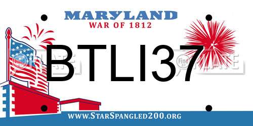 BTLI37 Maryland License Plate