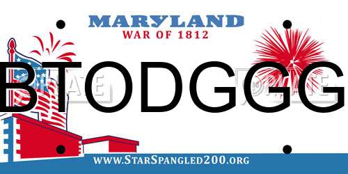 BTODGGG Maryland License Plate