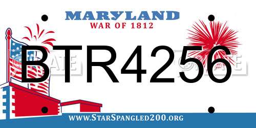 BTR4256 Maryland License Plate