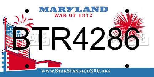 BTR4286 Maryland License Plate