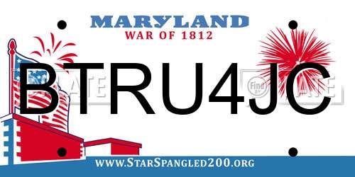 BTRU4JC Maryland License Plate