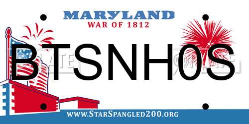 BTSNH0S Maryland License Plate
