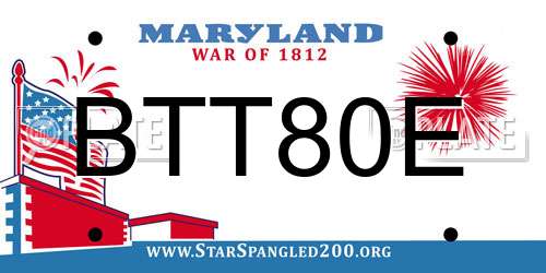BTT80E Maryland License Plate