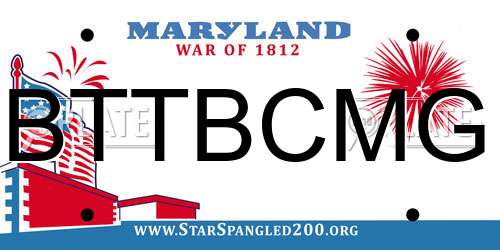 BTTBCMG Maryland License Plate
