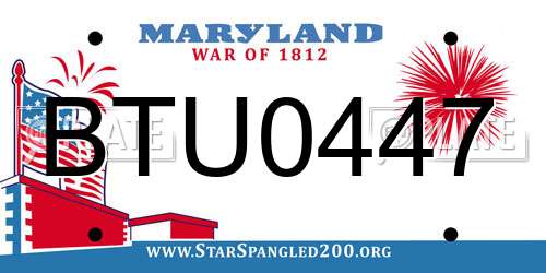 BTU0447 Maryland License Plate