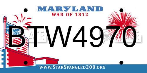 BTW4970 Maryland License Plate