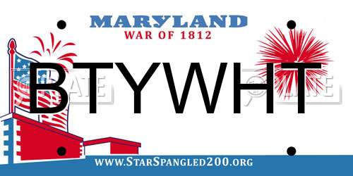 BTYWHT Maryland License Plate