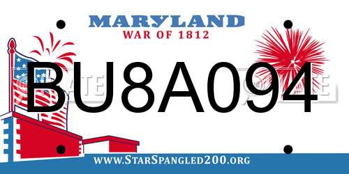 BU8A094 Maryland License Plate