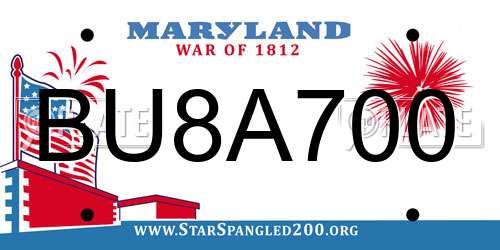 BU8A700 Maryland License Plate