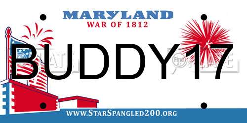 BUDDY17 Maryland License Plate