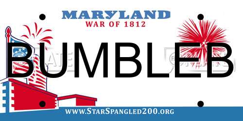 BUMBLEB Maryland License Plate