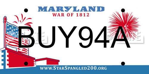 BUY94A Maryland License Plate