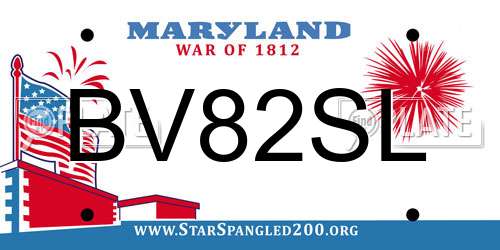 BV82SL Maryland License Plate