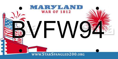 BVFW94 Maryland License Plate