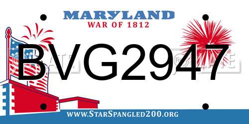 BVG2947 Maryland License Plate