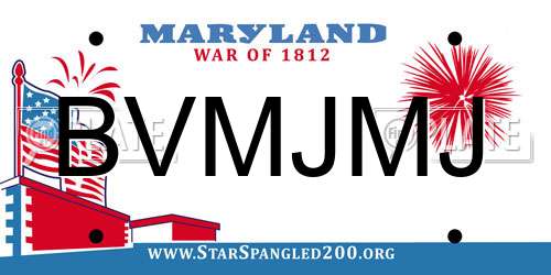 BVMJMJ Maryland License Plate