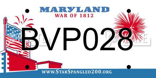 BVP028 Maryland License Plate