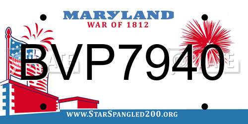 BVP7940 Maryland License Plate