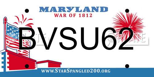 BVSU62 Maryland License Plate