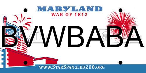 BVWBABA Maryland License Plate