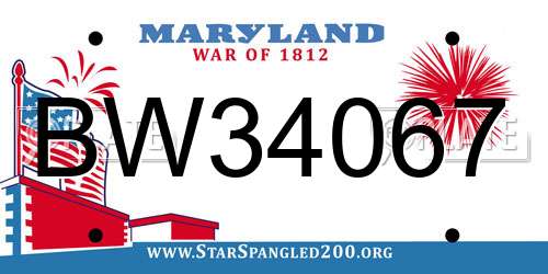BW34067 Maryland License Plate