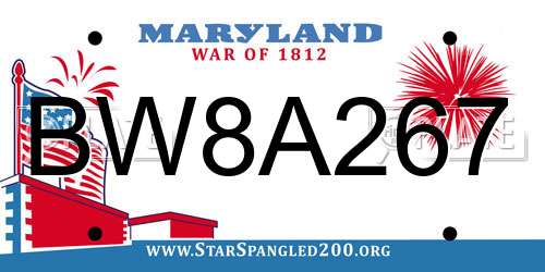 BW8A267 Maryland License Plate