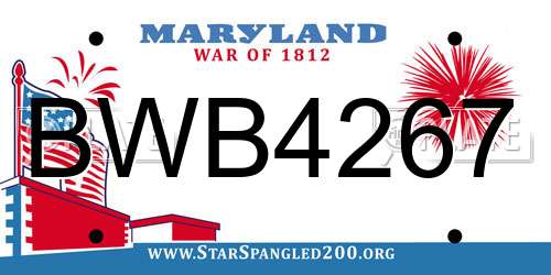 BWB4267 Maryland License Plate