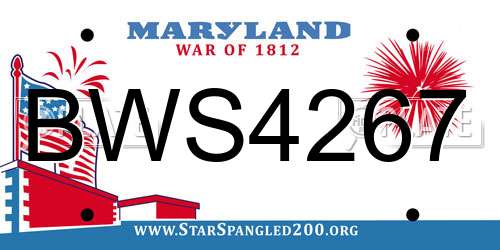 BWS4267 Maryland License Plate