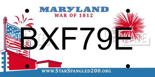 BXF79E Maryland License Plate