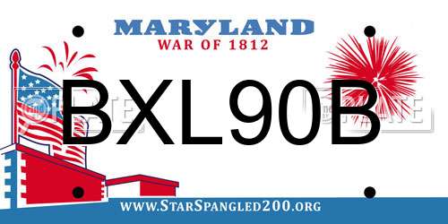 BXL90B Maryland License Plate