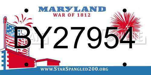 BY27954 Maryland License Plate