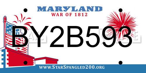 BY2B593 Maryland License Plate